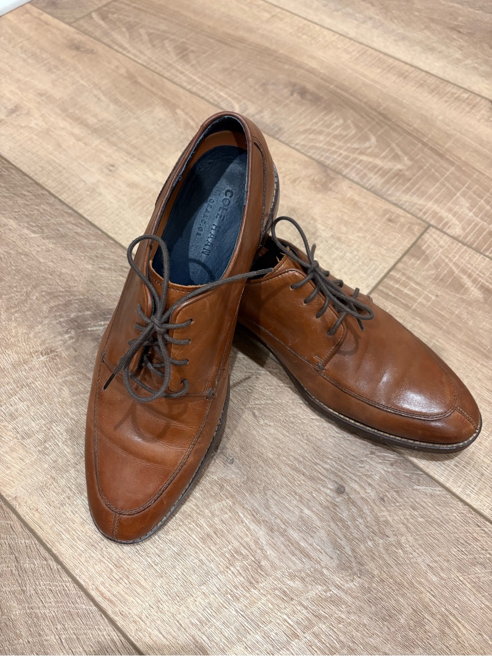 Cole Haan Tan/Brown Leather Lace-Up Oxfords